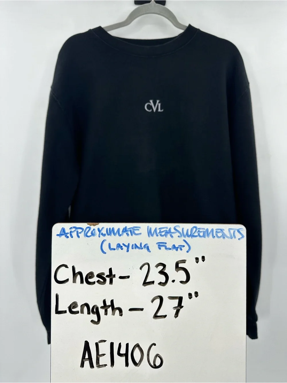 Civil Skate Shop RI Black Crewneck Sweatshirt with CVL Chest Logo